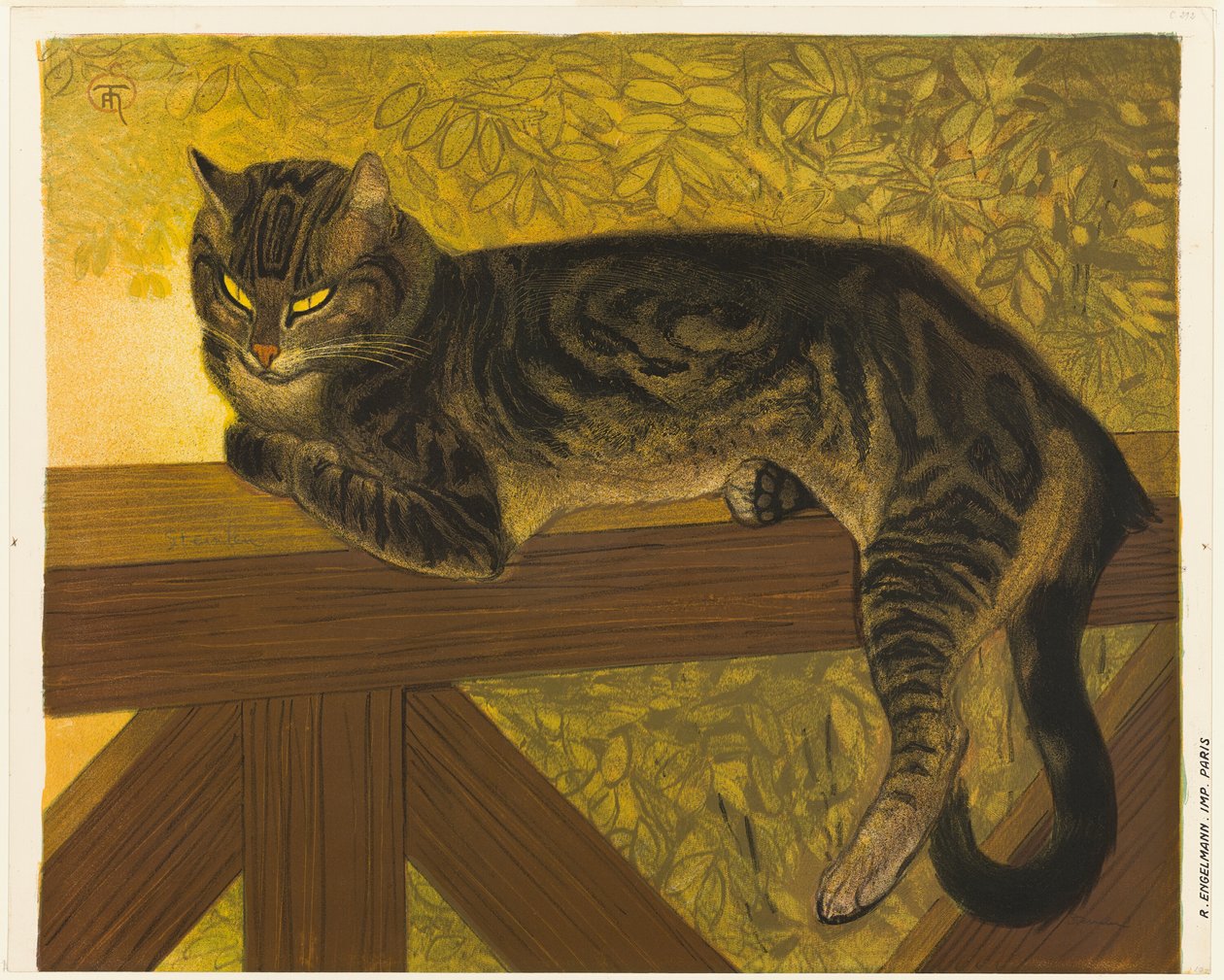 Zomer: Kat op een balustrade door Théophile Alexandre Pierre Steinlen