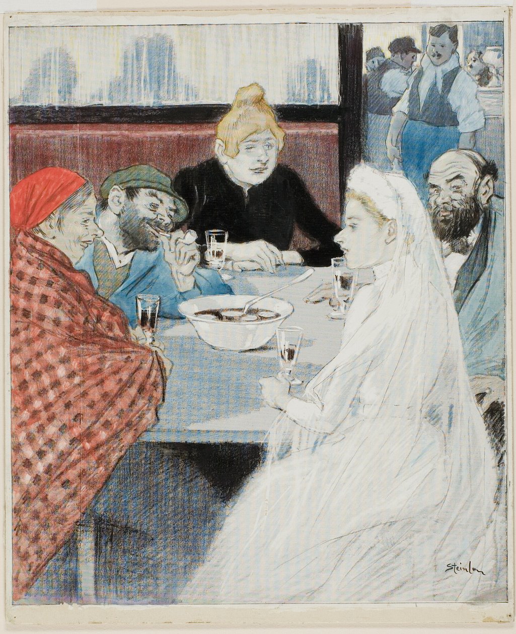 De Bruid door Théophile Alexandre Pierre Steinlen