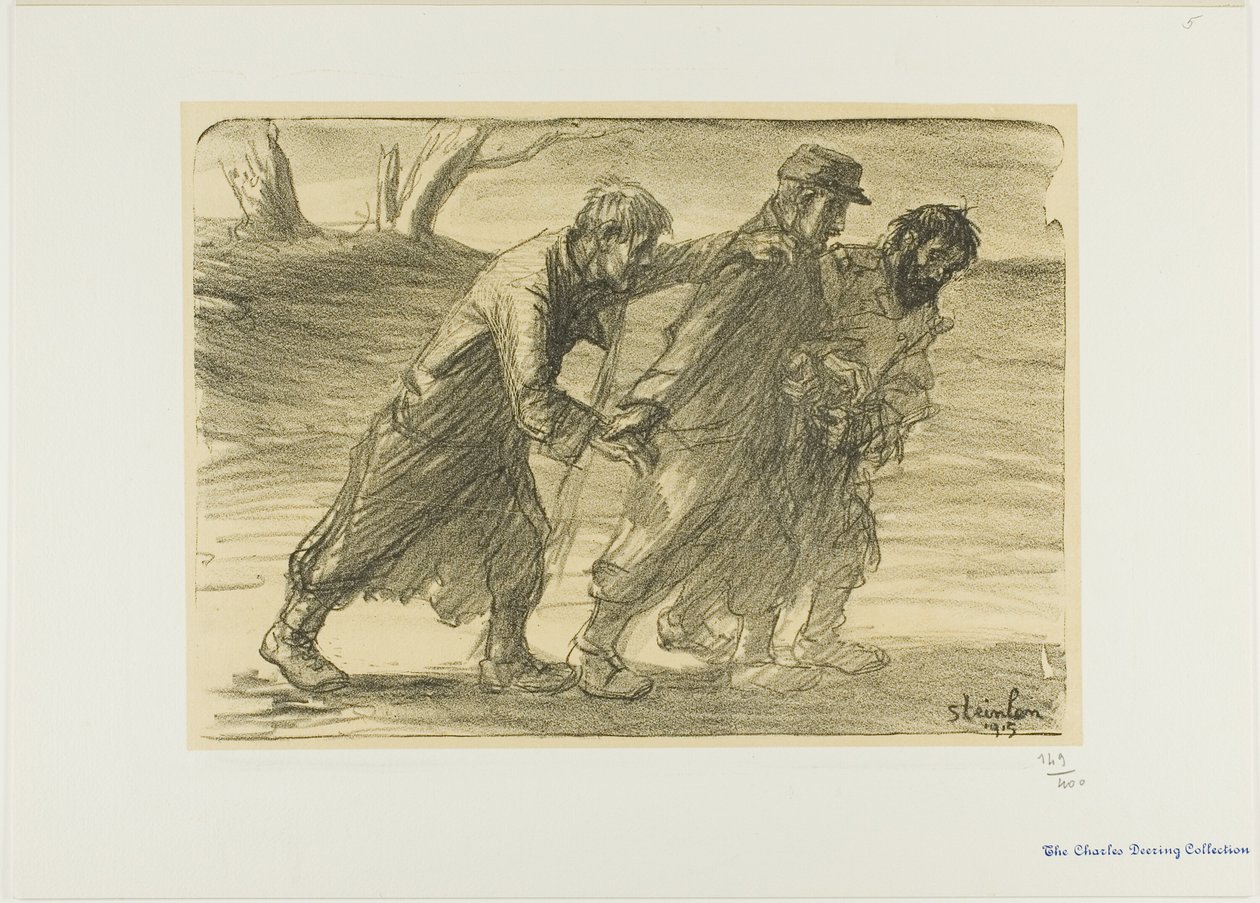 Drie kameraden door Théophile Alexandre Pierre Steinlen