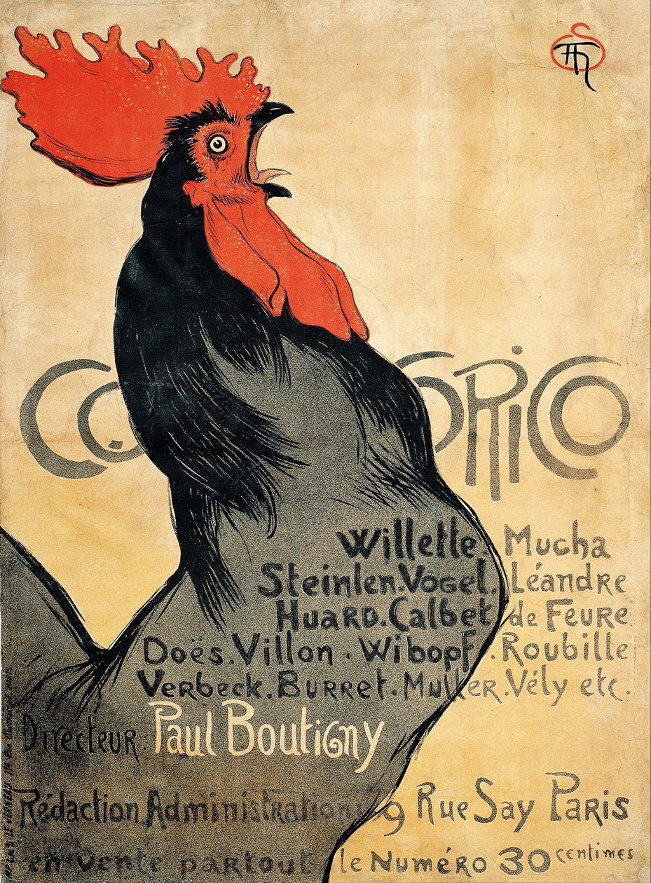 Cocorico Poster door Théophile Alexandre Steinlen