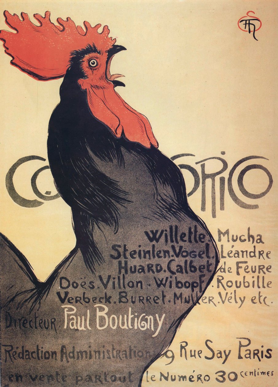 Cocorico, poster, 1899 door Théophile Alexandre Steinlen