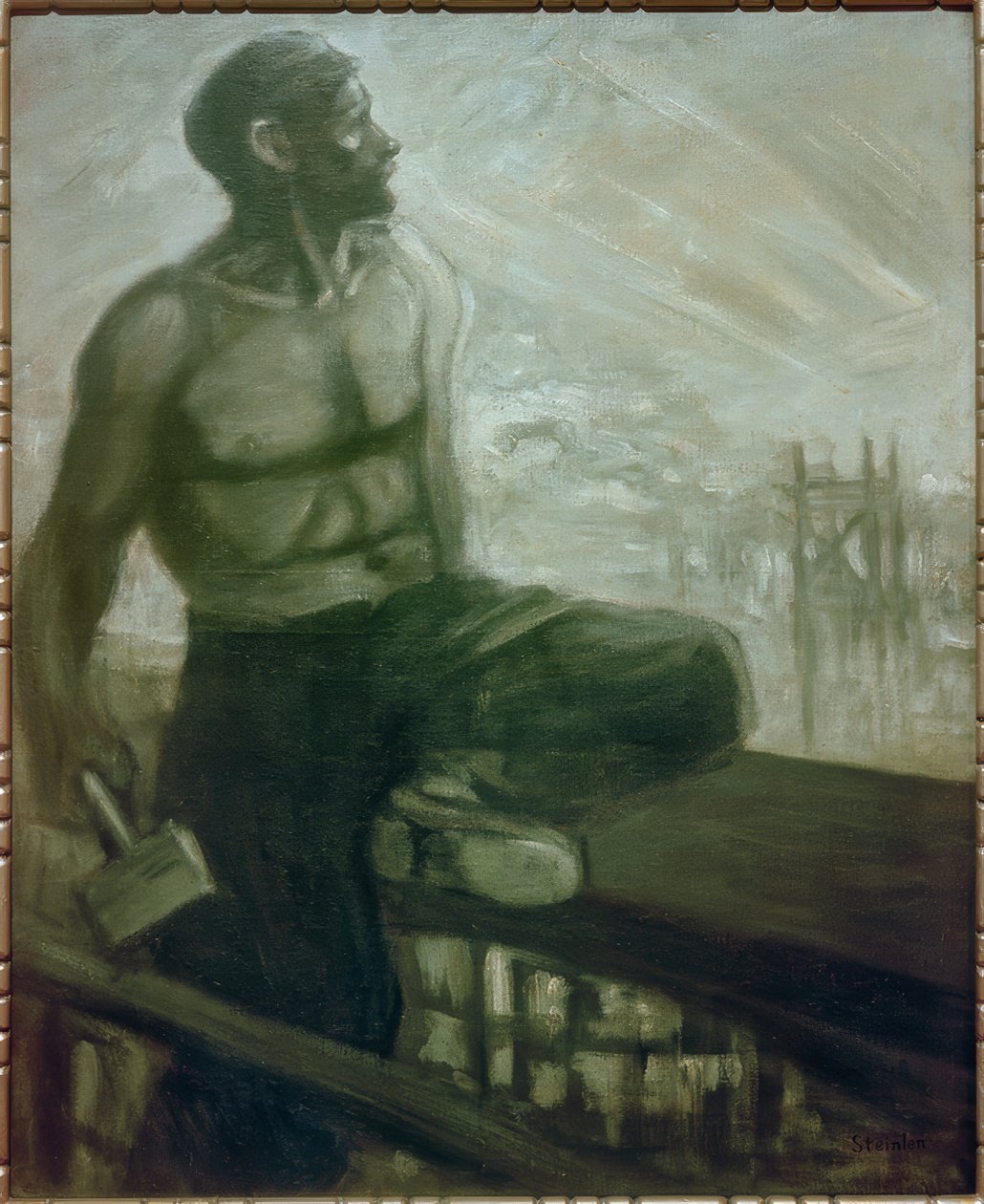 De timmerman boven de haven door Théophile Alexandre Steinlen