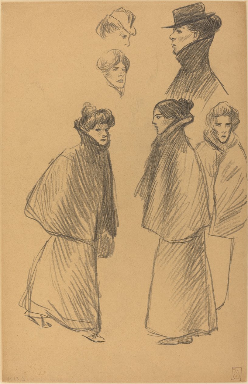 Figurenstudies door Théophile Alexandre Steinlen