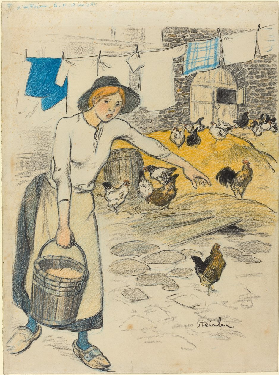 Boerenmeisje door Théophile Alexandre Steinlen