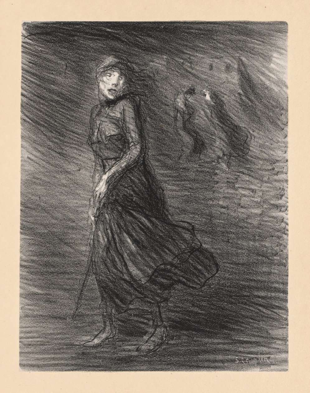 In de straat door Théophile Alexandre Steinlen