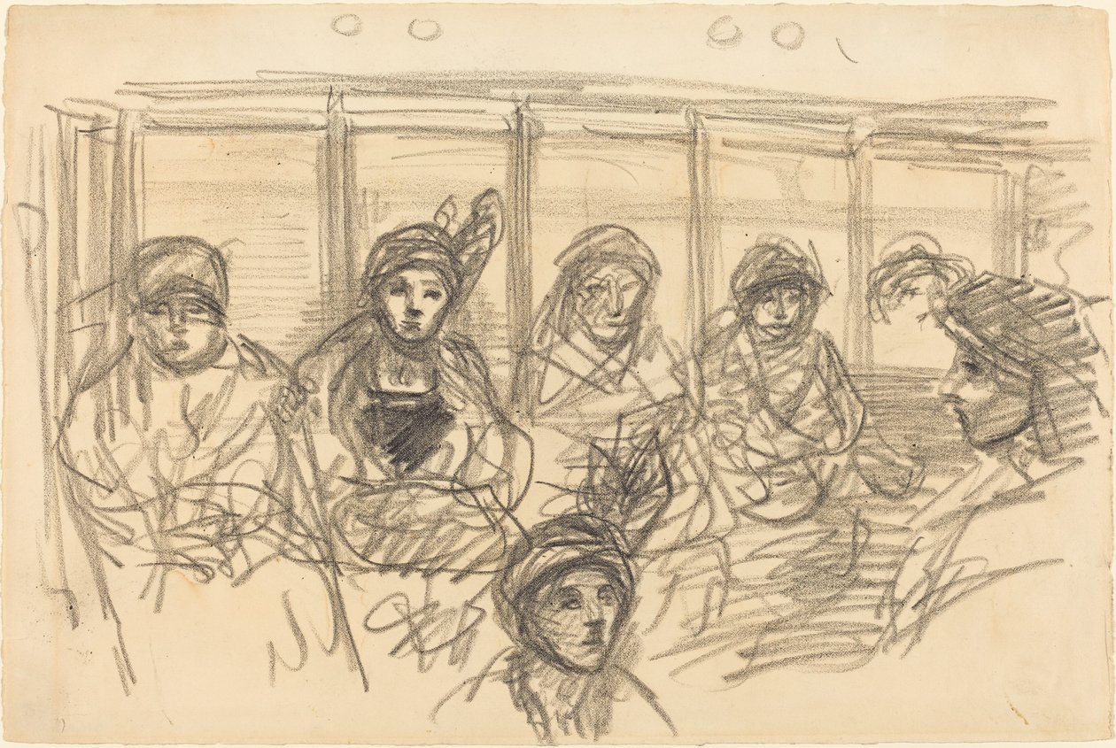 Rijders in de metro, c. 1890 door Théophile Alexandre Steinlen