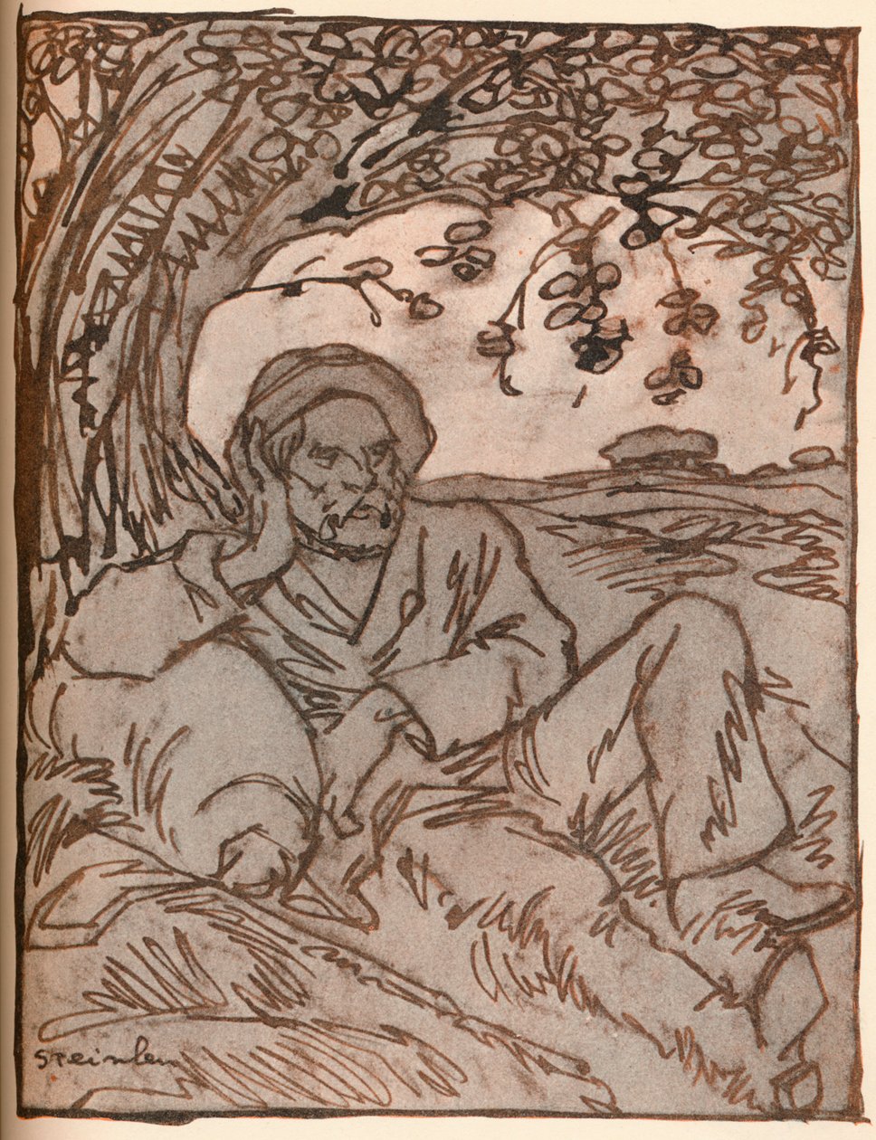 De zwerver, ca. 1879-1914, 1914 door Théophile Alexandre Steinlen