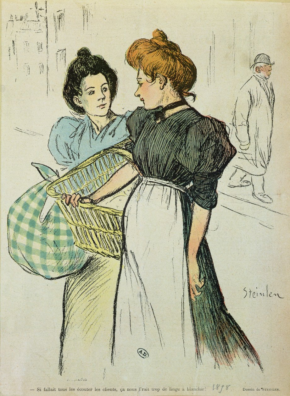 Twee Wasvrouwen, 1898 door Théophile Alexandre Steinlen