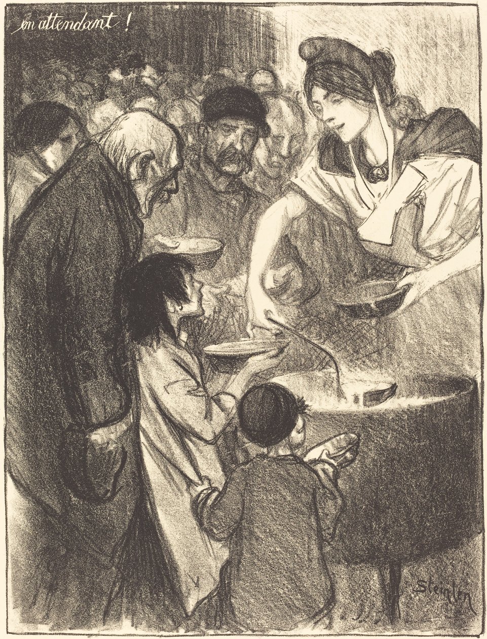 Wachten En attendant, 1895 door Théophile Alexandre Steinlen