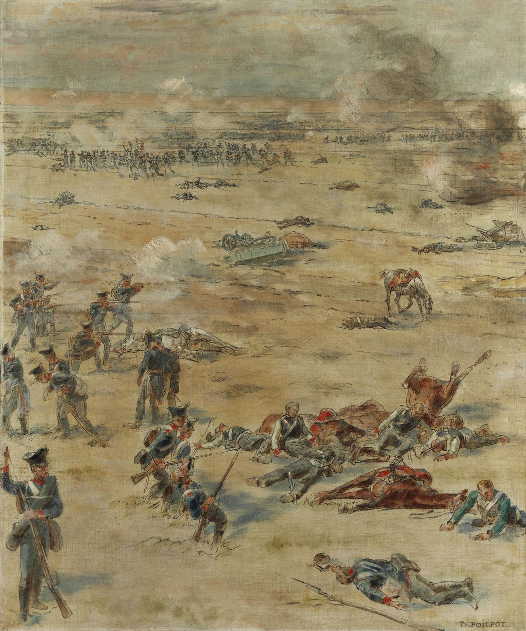 Slagveld in de Napoleontische oorlogen door Théophile Poilpot