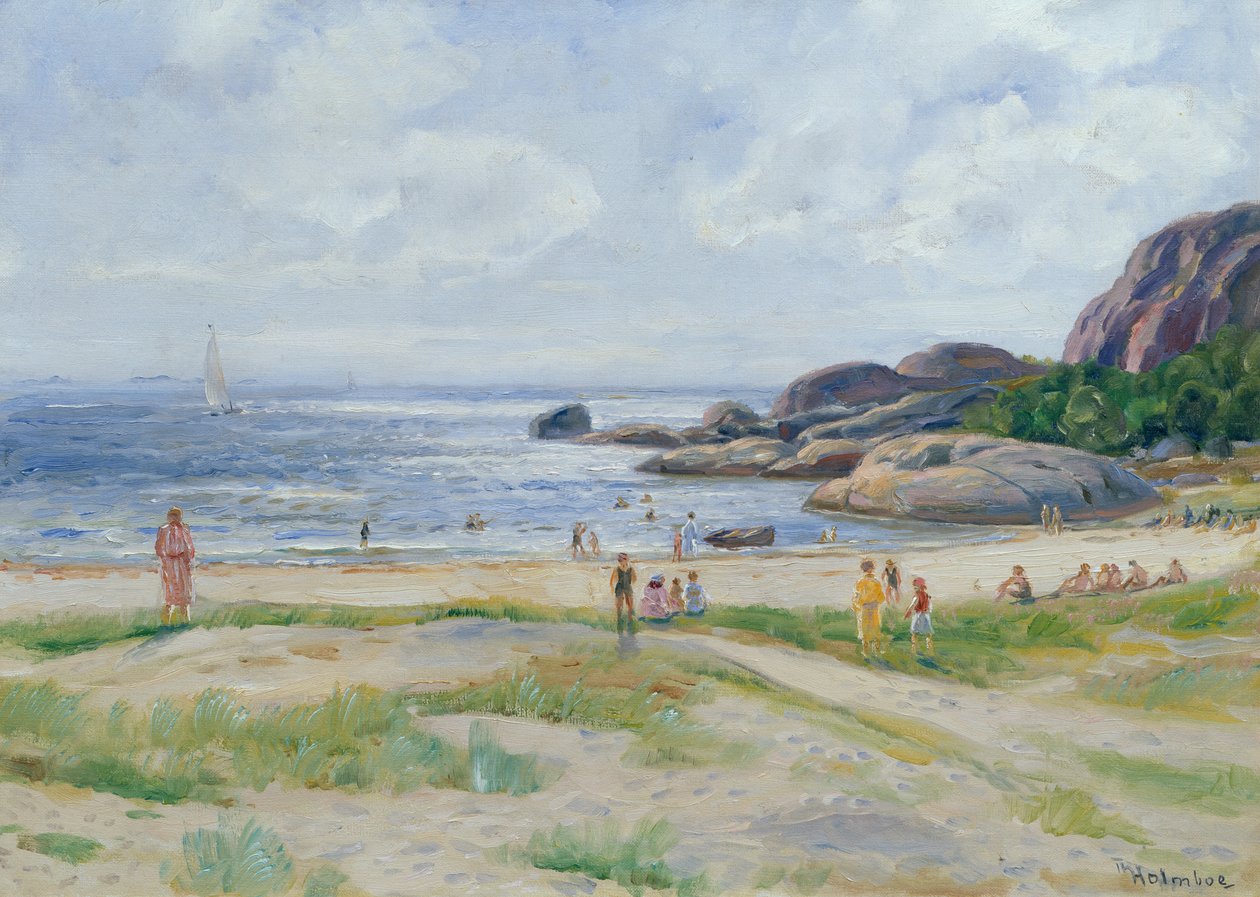 Badende mensen door Thorolf Holmboe