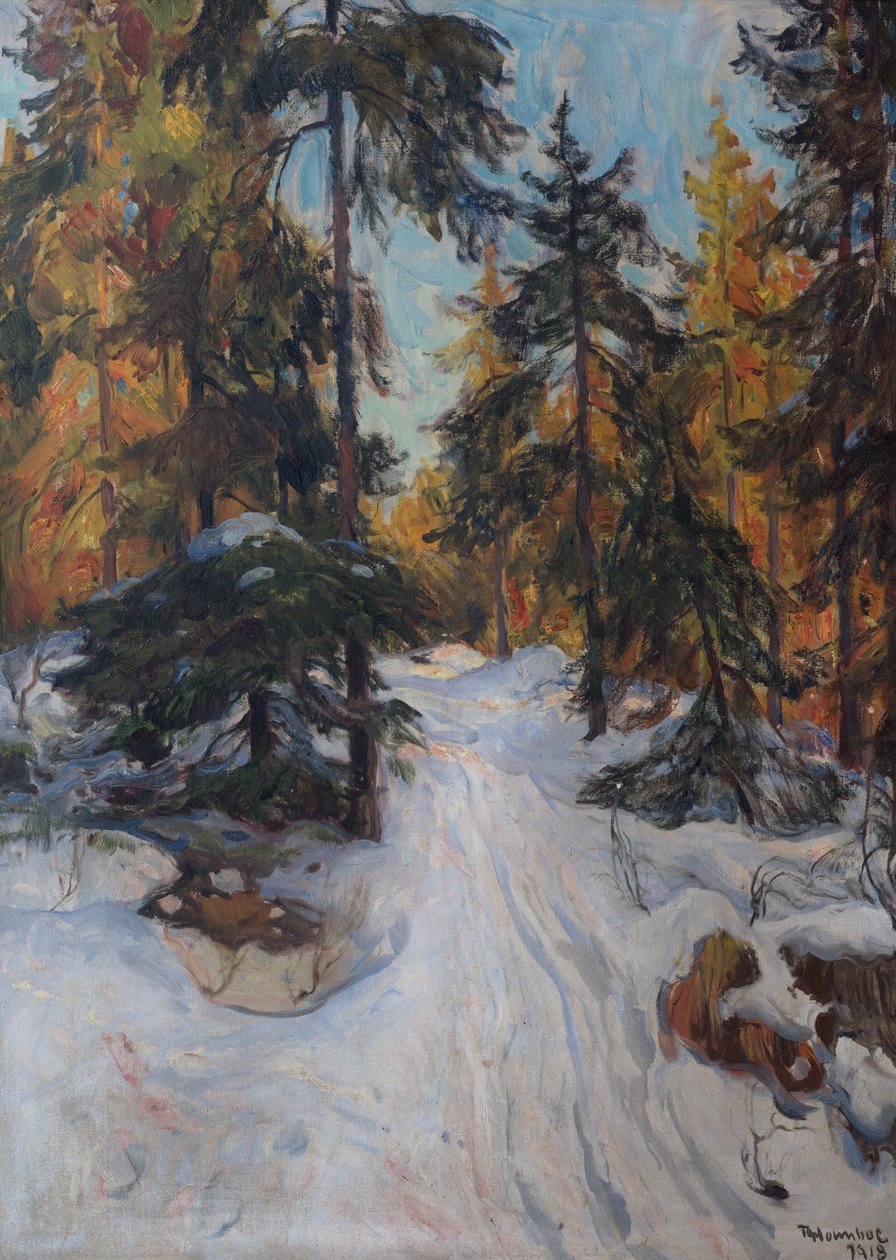 Bosinterieur, winter door Thorolf Holmboe