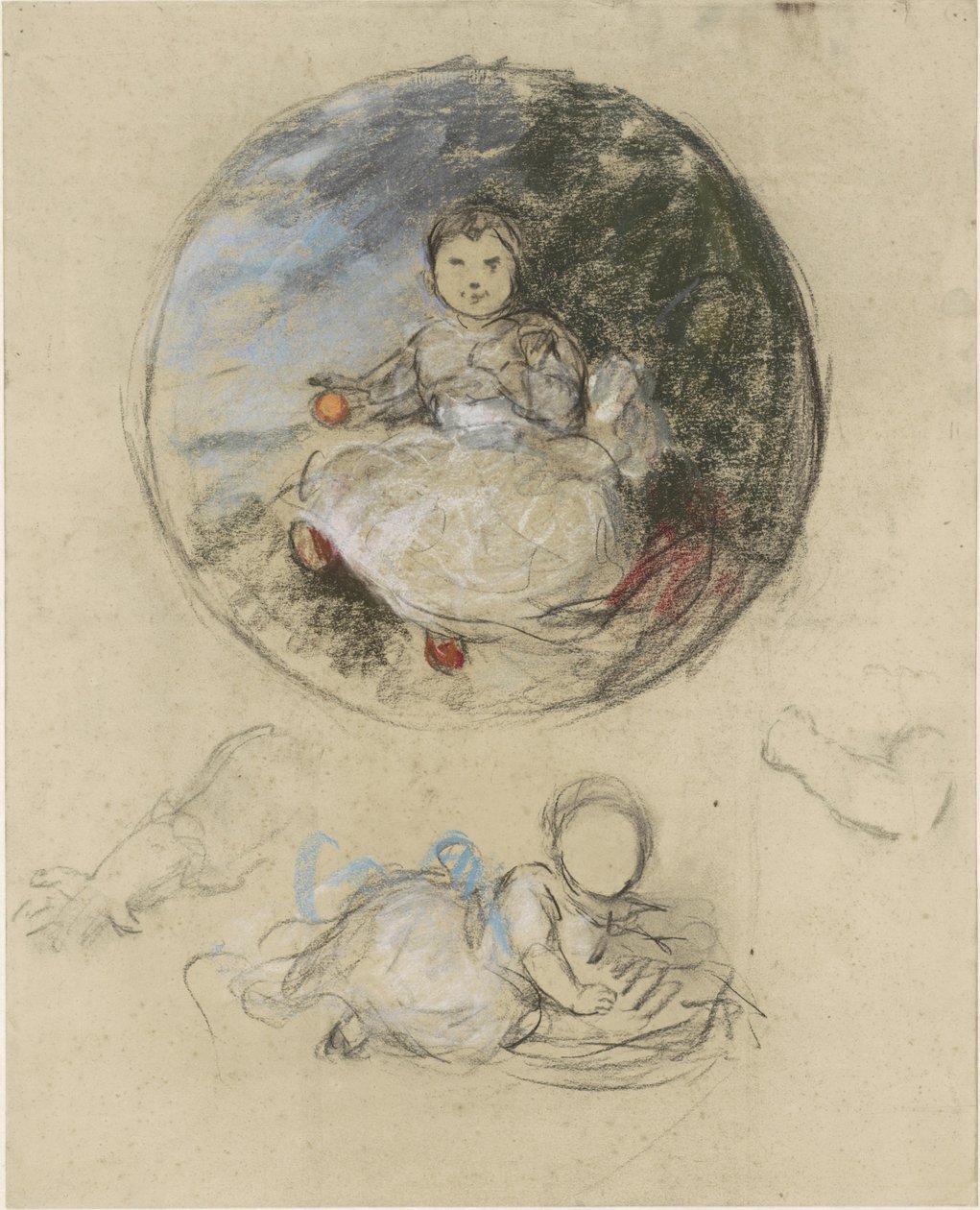Twee studies van prinses Juliana door Thérèse Schwartze