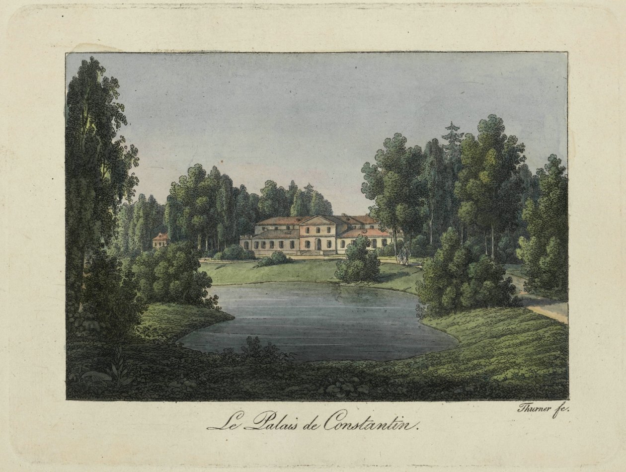 Uitzicht op het Constantijnpaleis in Pavlovsk, 1810s door Thurner