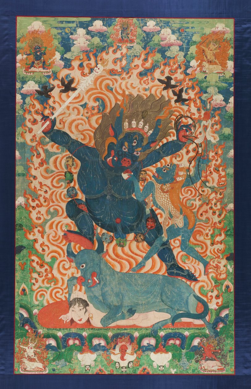 Yama en Yami, c.1700 door Tibetan School