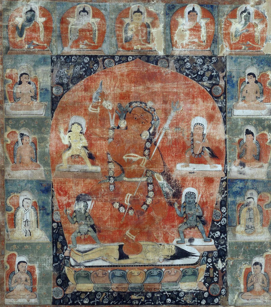 Tibetaanse cultuur: Samvara Mandala (detail) door Tibetan School