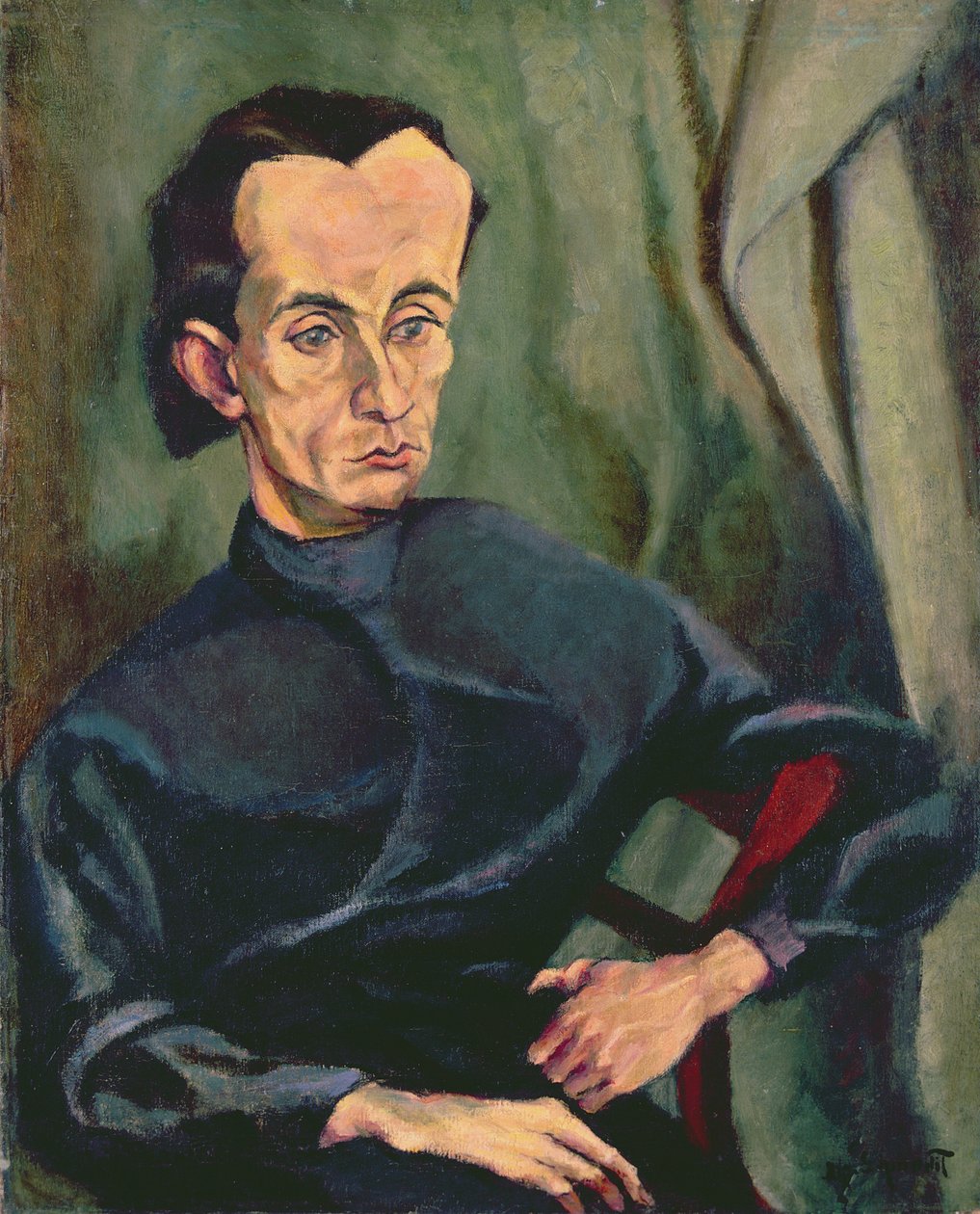 Portret van Lasjos Kassak (1887-1967) door Tihonyi Lajos