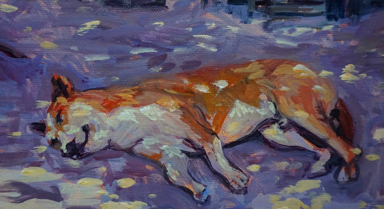 Slapende hond, 2021 door Tilly Willis