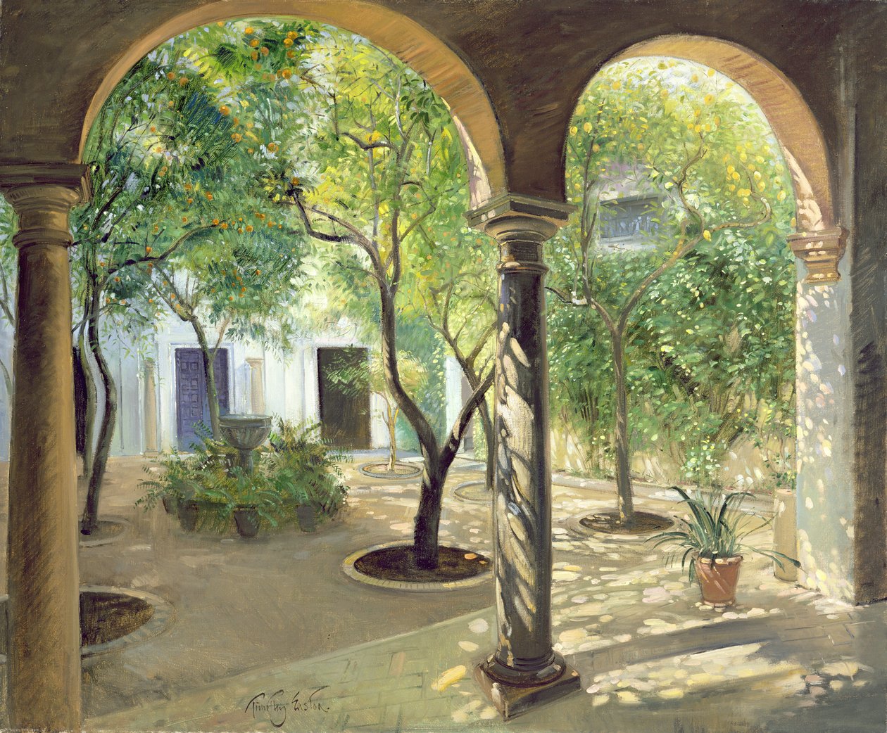Schaduwrijke Binnenplaats, Vianna Paleis, Cordoba door Timothy Easton