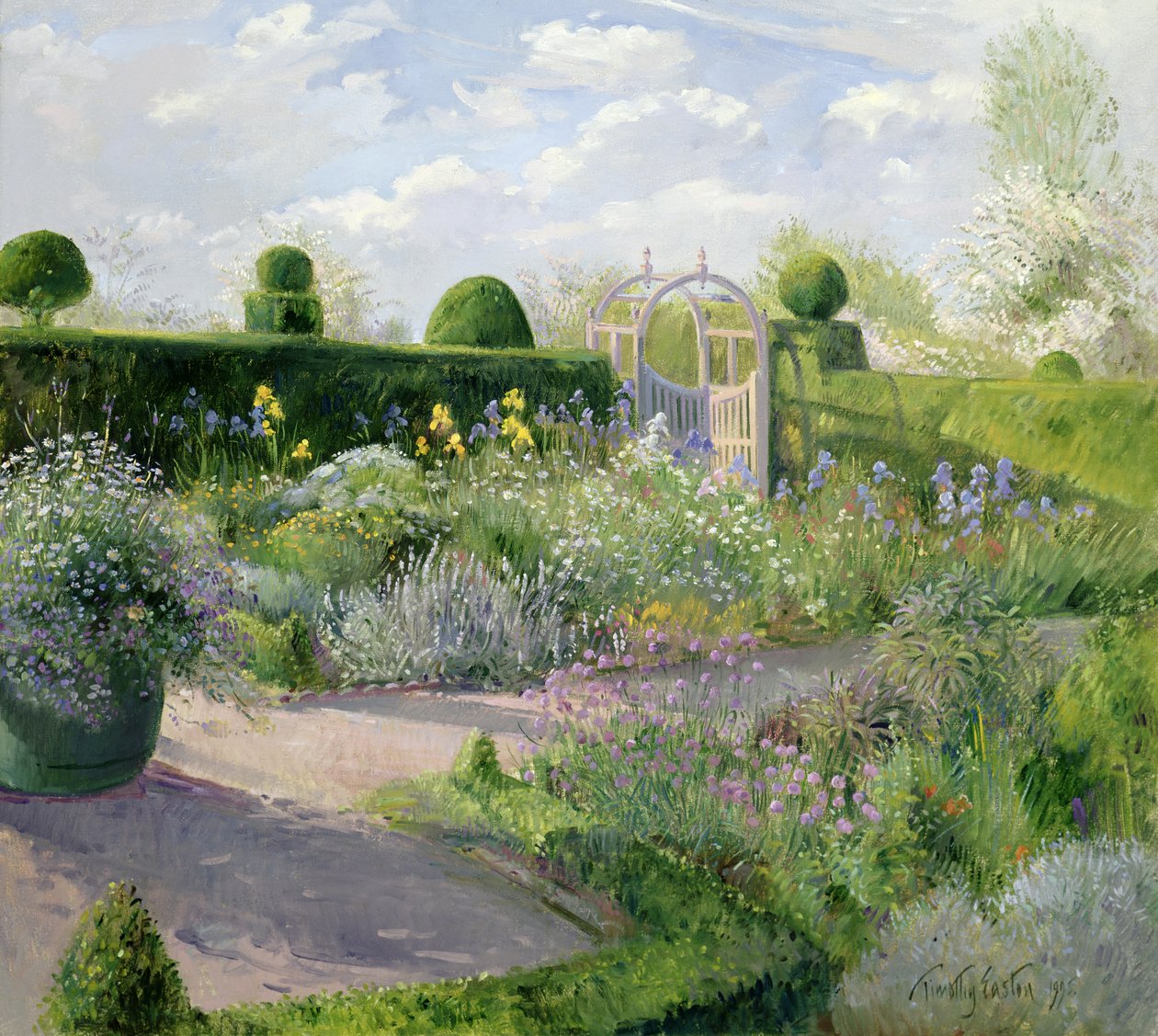 Iris in de kruidentuin, 1995 door Timothy Easton