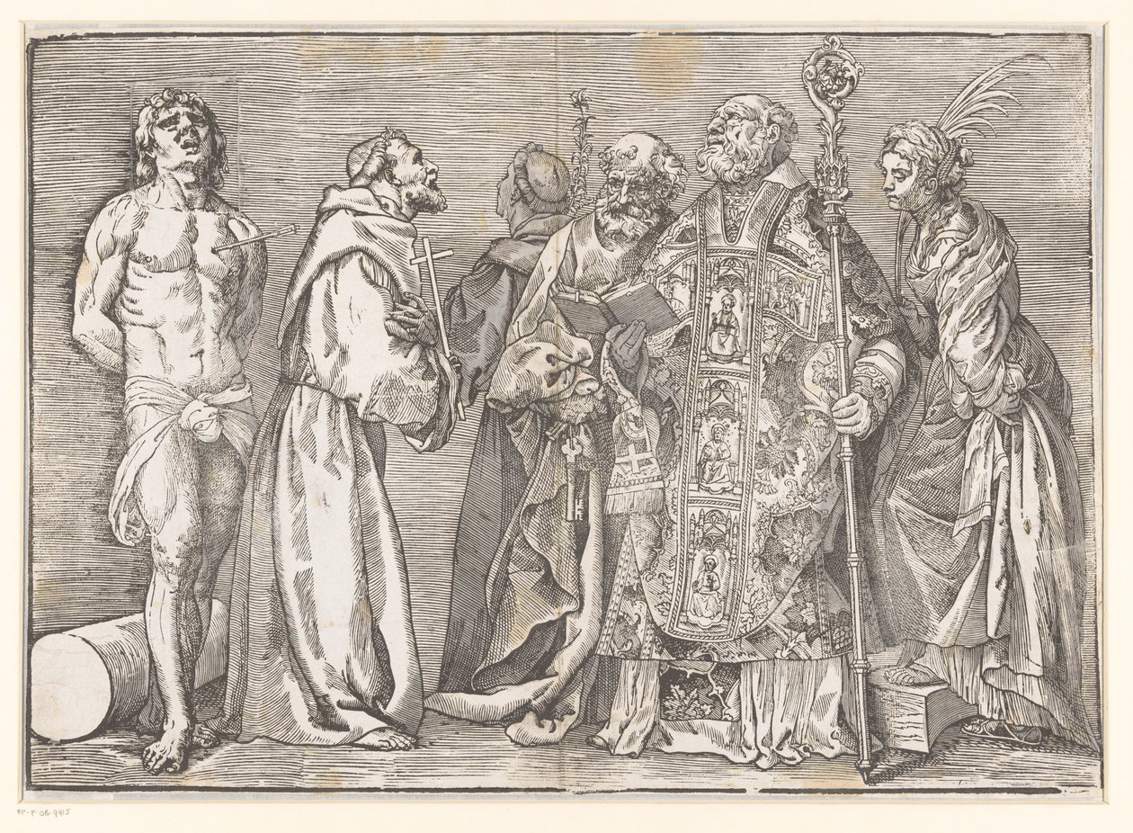 Zes staande heiligen door Titiaan