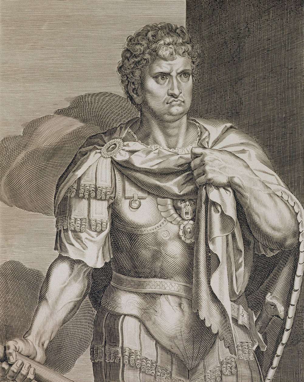 Nero Claudius Caesar Keizer van Rome 54-68 AD gegraveerd door Aegidius Sadeler (1570-1629) door Tiziano Vecelli
