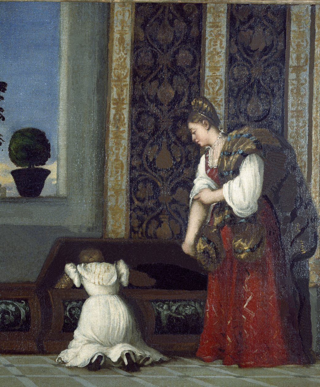 Venus van Urbino, voor 1538 (detail) door Tiziano Vecelli