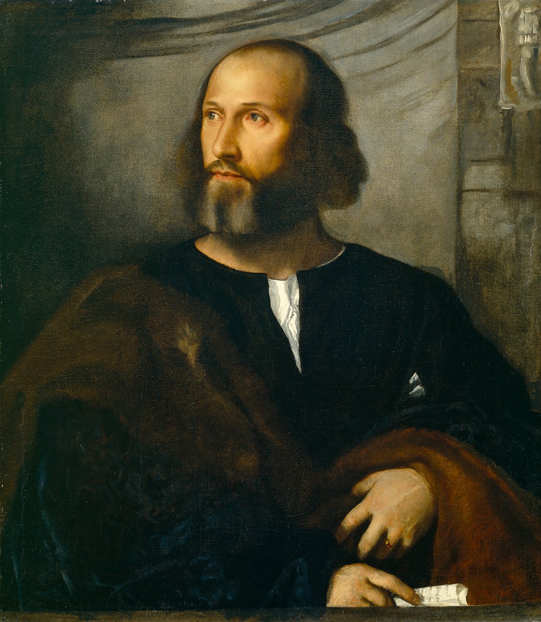 Portret van een bebaarde man, ca. 1515 door Tiziano Vecelli