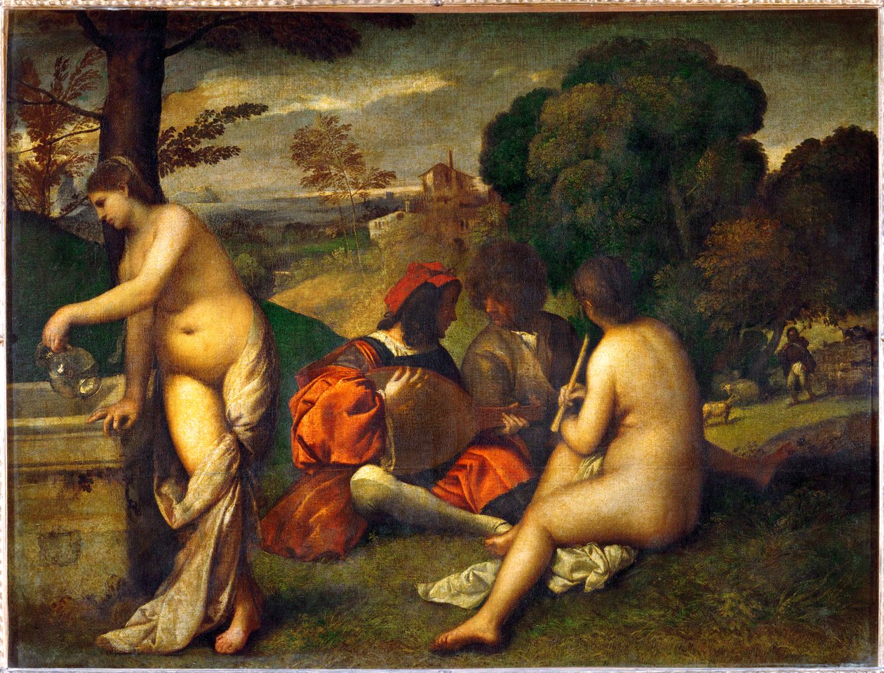Een openluchtconcert ... door Titian (c.1488 1576)