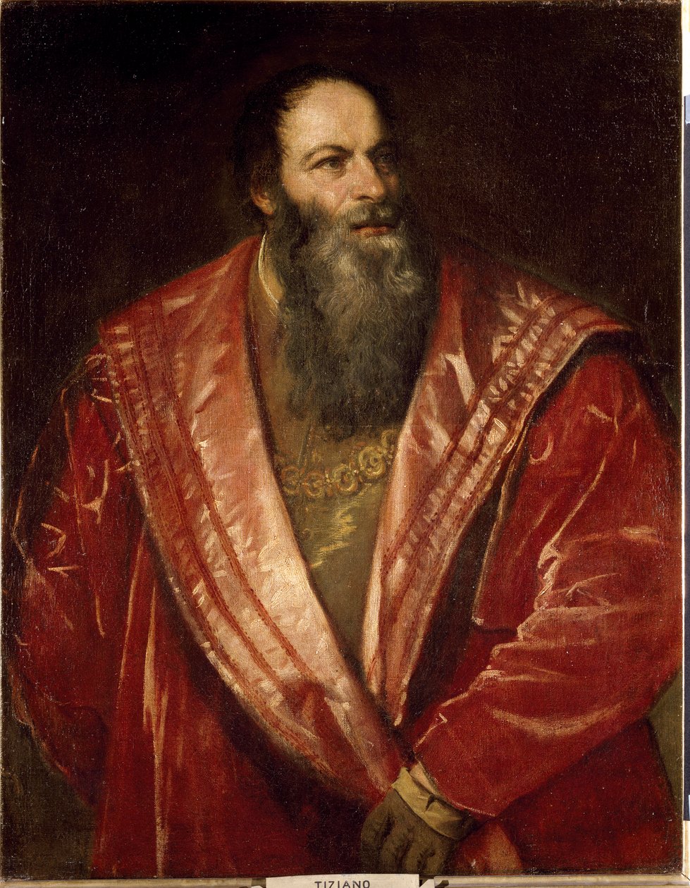 Portret van Pietro Aretino door Tiziano Vecelli