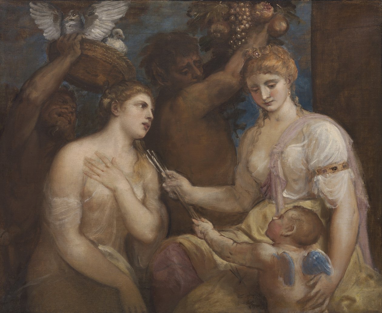Allegorie van Venus en Cupido door Tiziano Vecelli