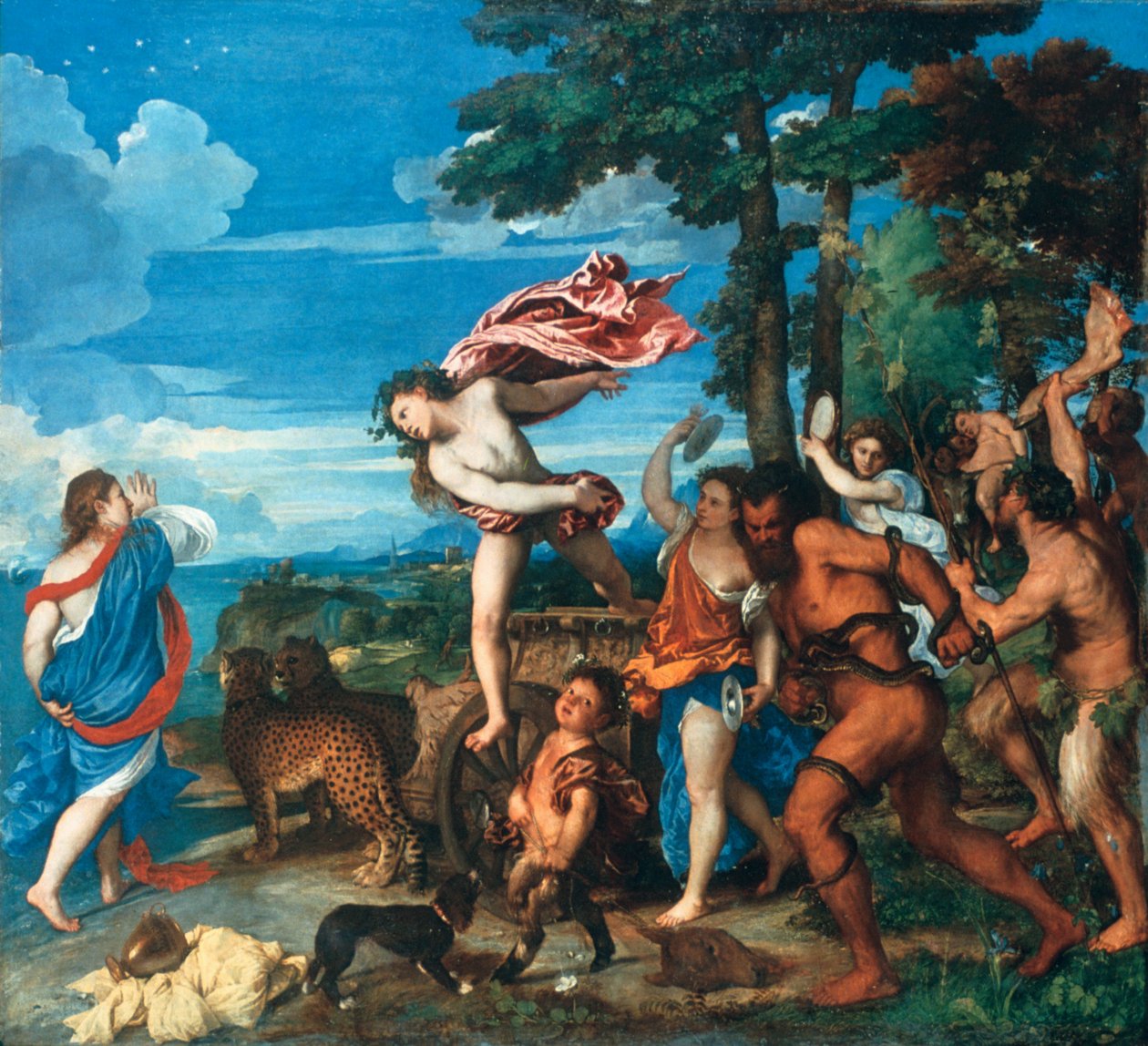 Bacchus en Ariadne, 1523-1525 door Tiziano Vecelli