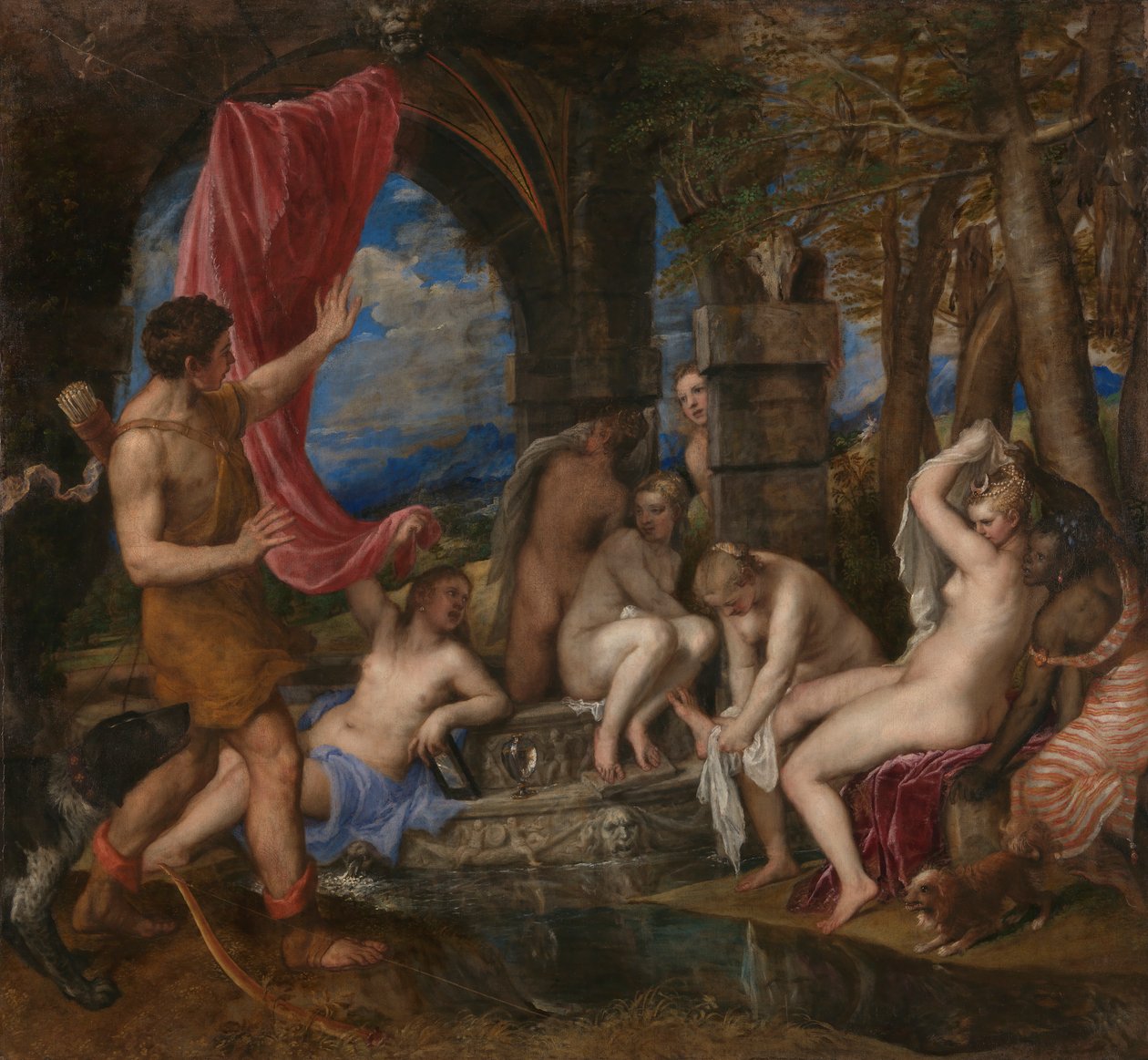 Diana en Actaeon door Titian