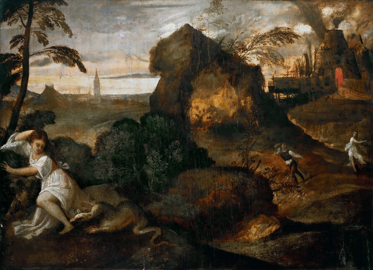 Orpheus en Eurydice door Titian