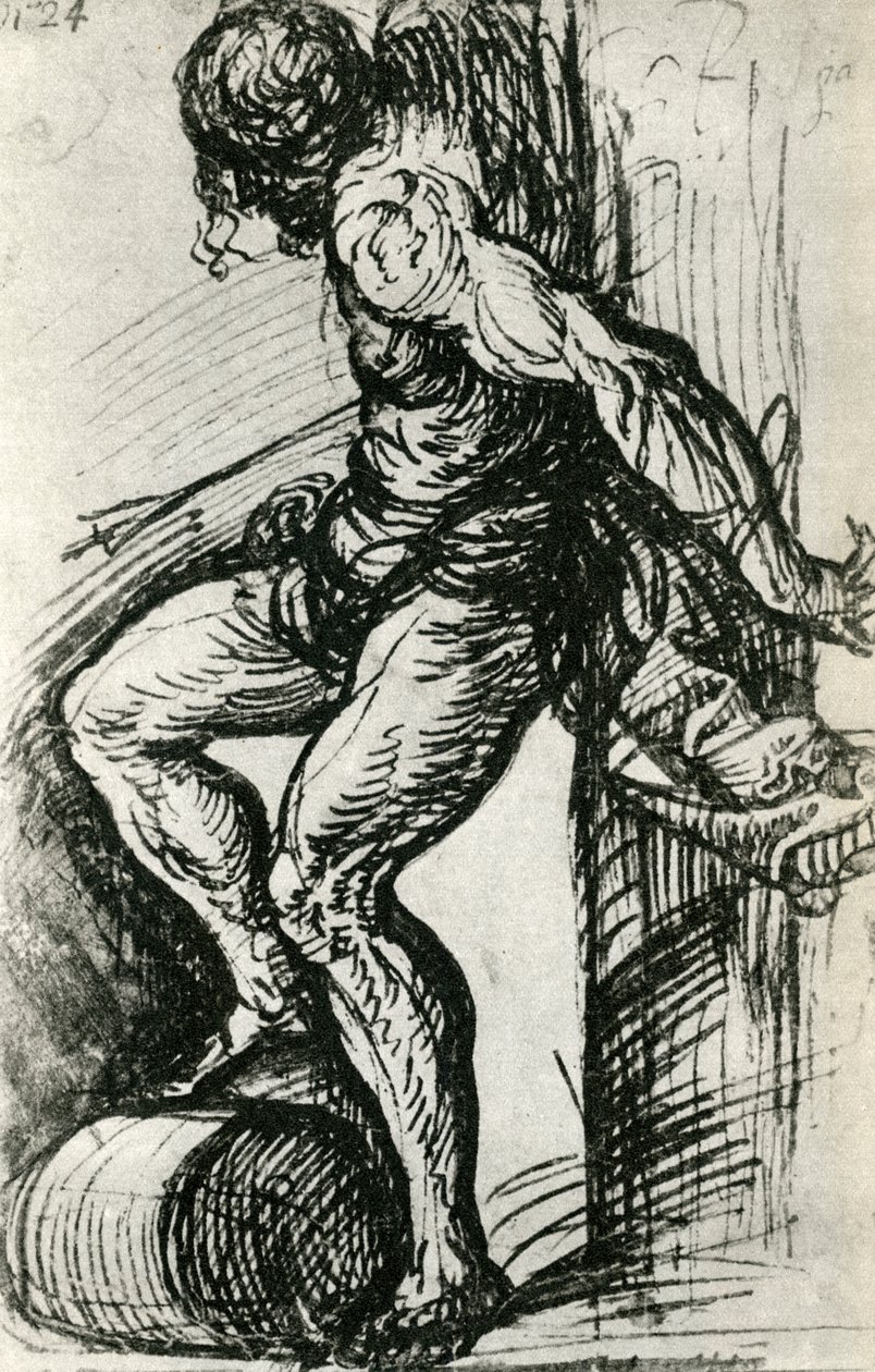 Schets voor de St. Sebastian, ca. 1518, 1937 door Tiziano Vecelli