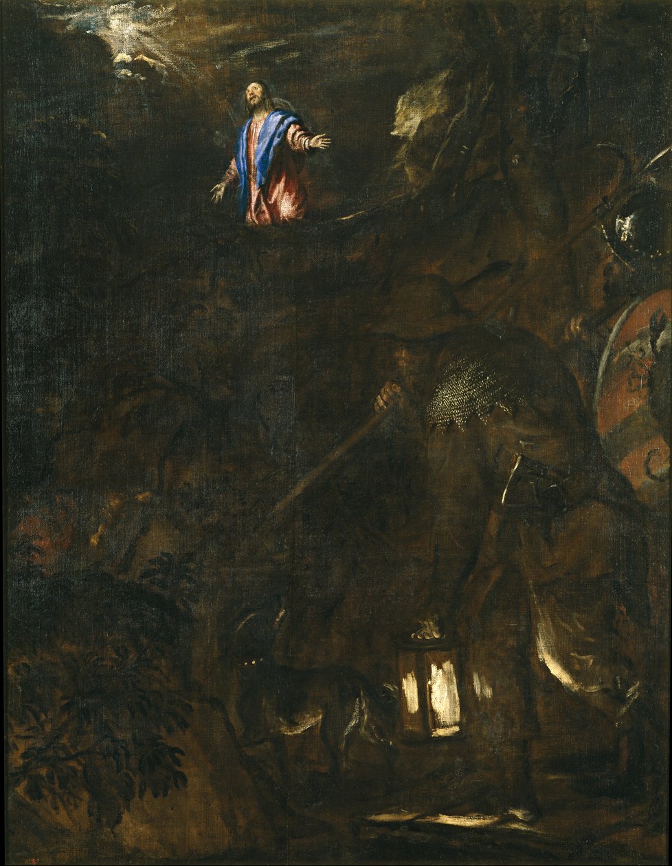 De lijdensweg in de hof van Getsemane door Titian