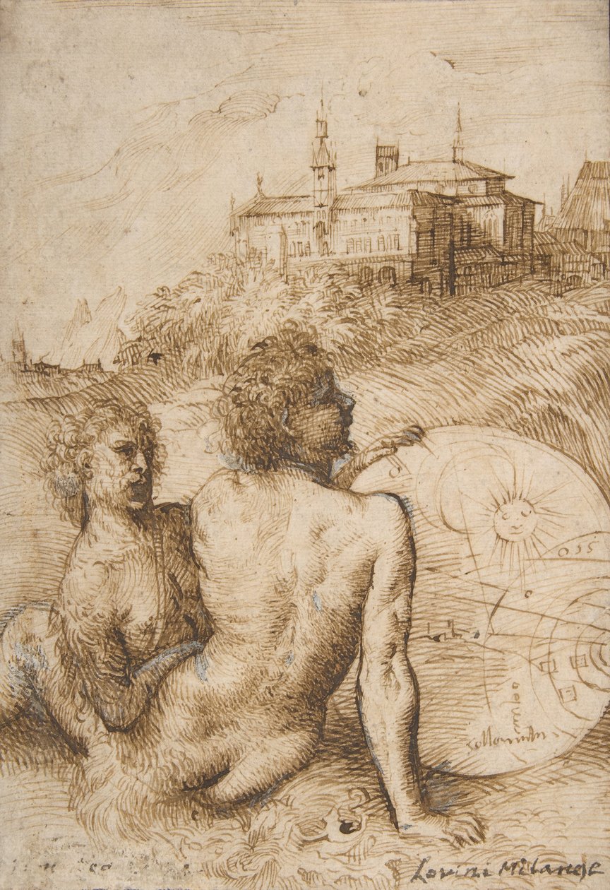 Twee saters in een landschap, ca. 1505-1510 door Titian