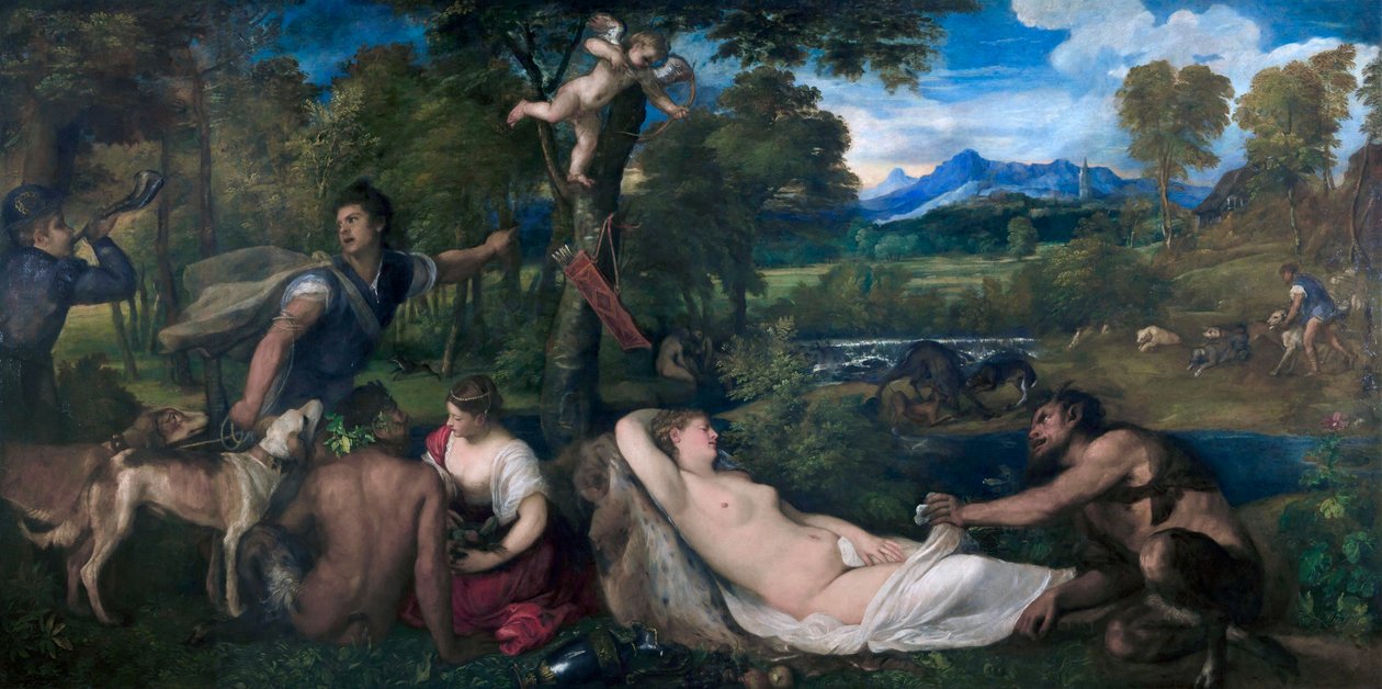 Pardo Venus of Jupiter en Antiope door Tiziano Vecelli