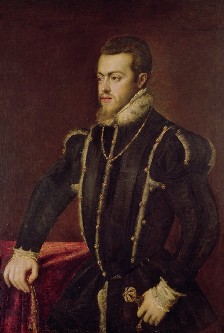 Portret van Filips II (1527-98) van Spanje door Tiziano Vecelli