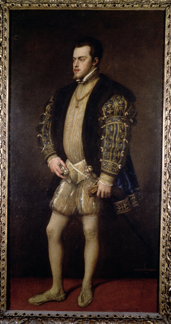 Portret van Filips II (1527-98) van Spanje door Tiziano Vecelli