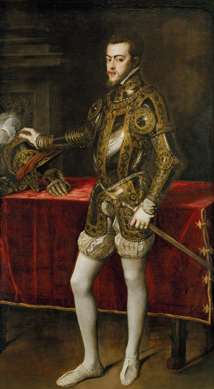 Portret van Filips II van Spanje door Tiziano Vecelli