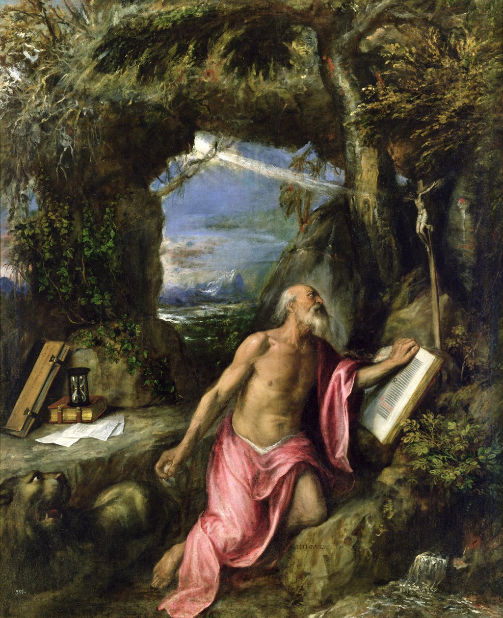 Sint Hiëronymus door Tiziano Vecelli