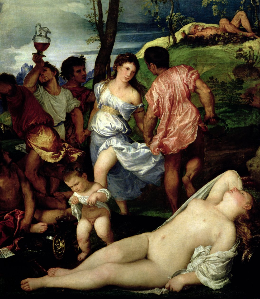 De Andriërs, c.1523-4 (detail) door Tiziano Vecelli