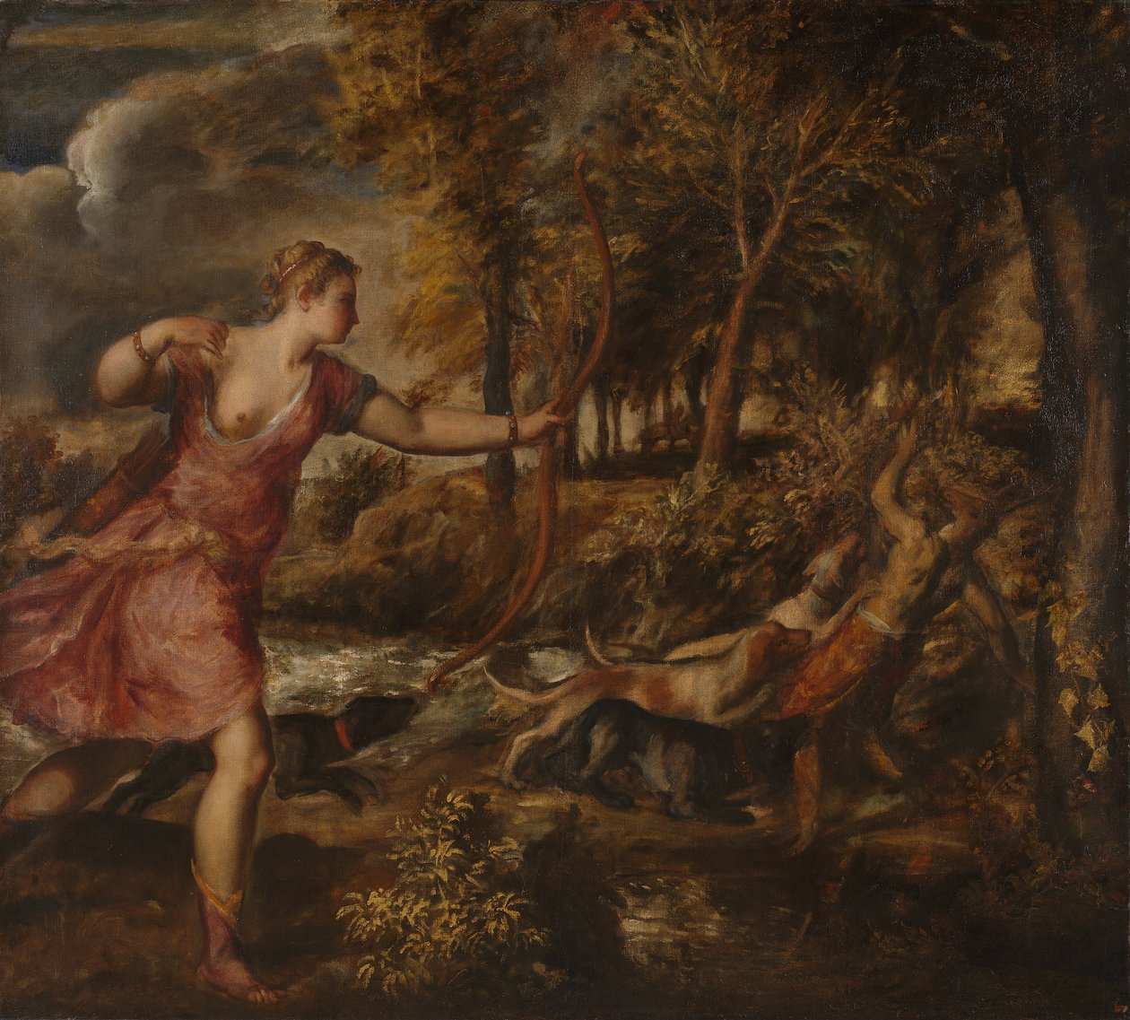 De dood van Actaeon, c.1565 door Tiziano Vecelli