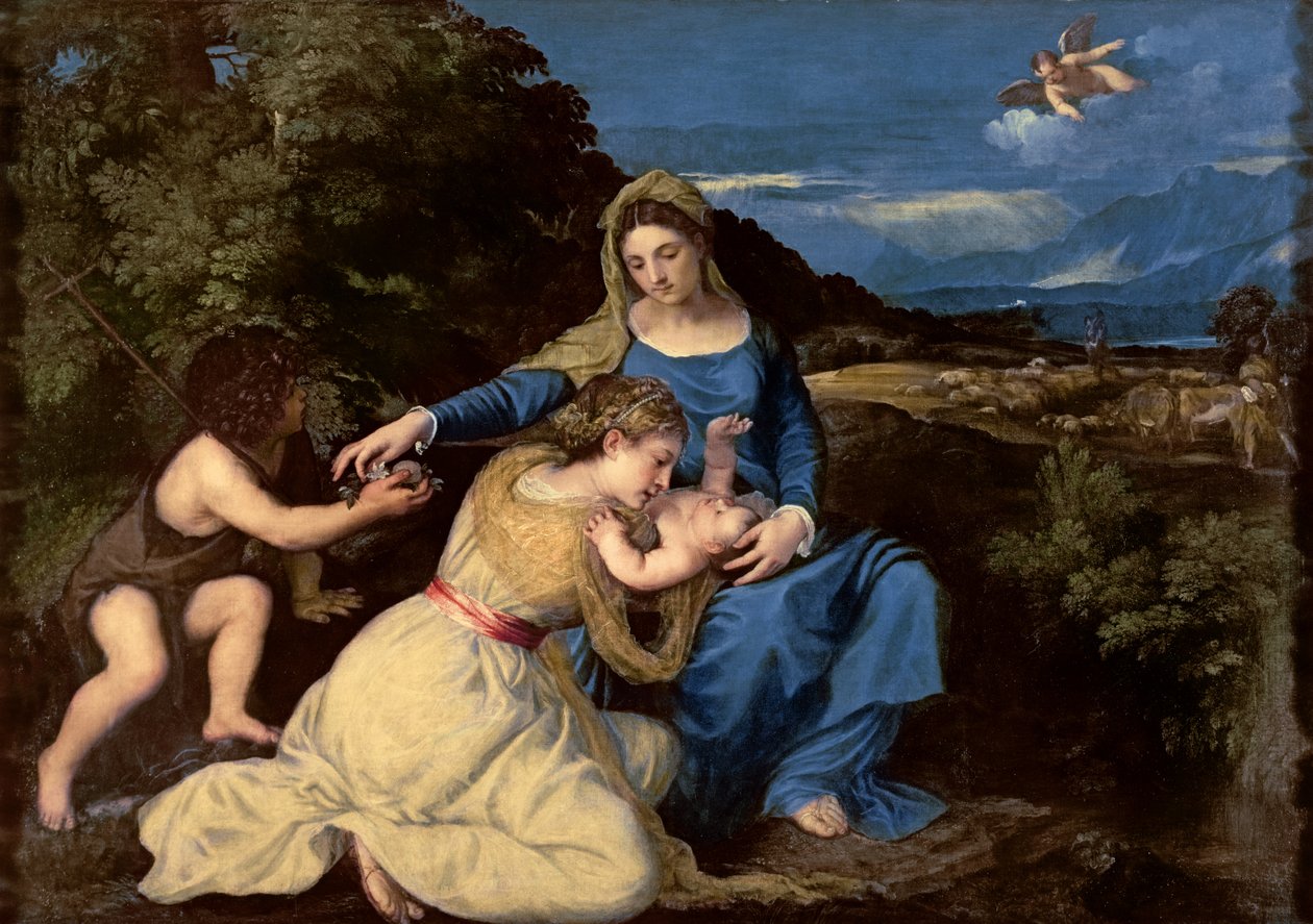 De Maagd en Kind met Heiligen, 1532 door Tiziano Vecelli