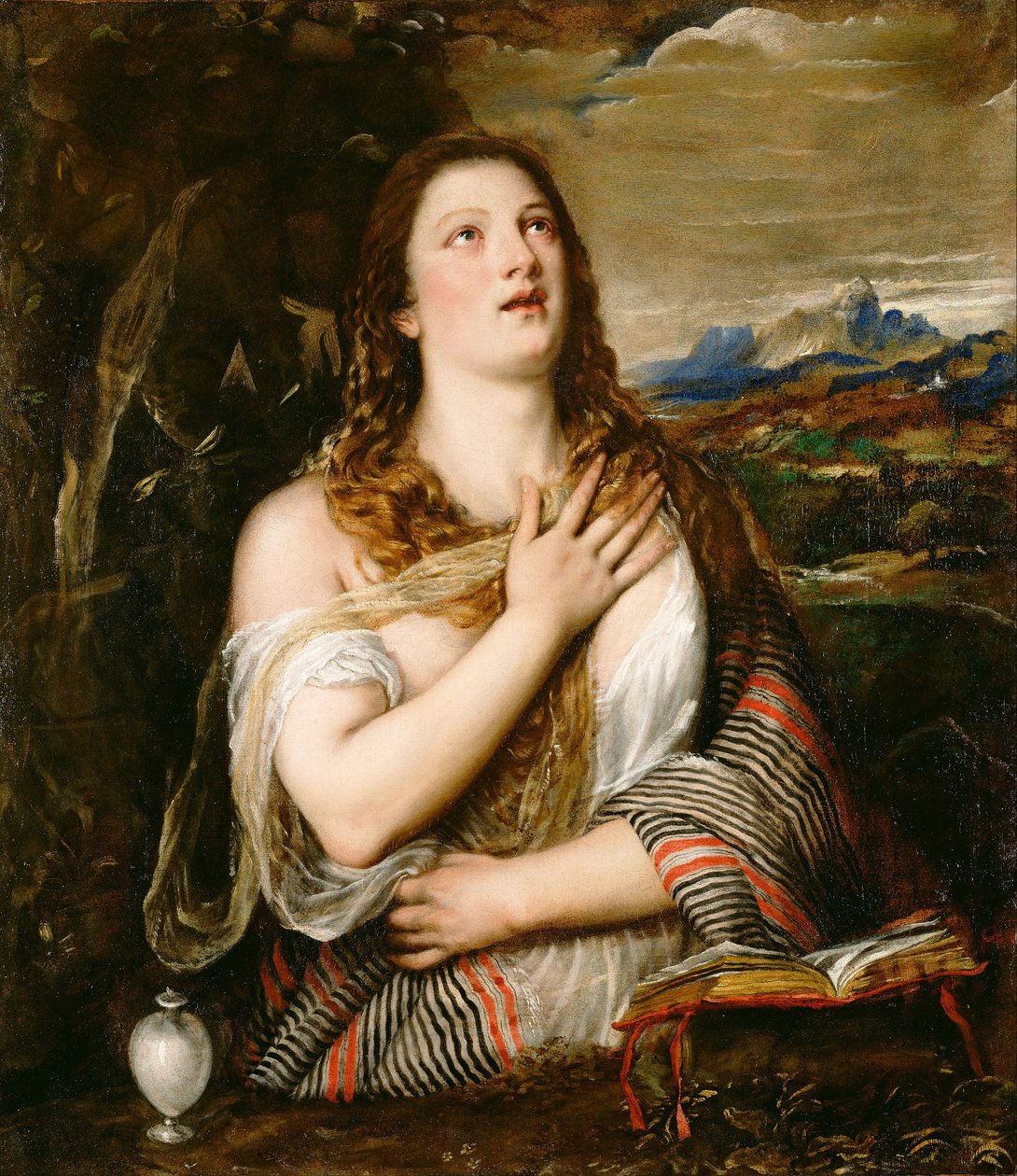 De berouwvolle Maria Magdalena door Tiziano Vecelli