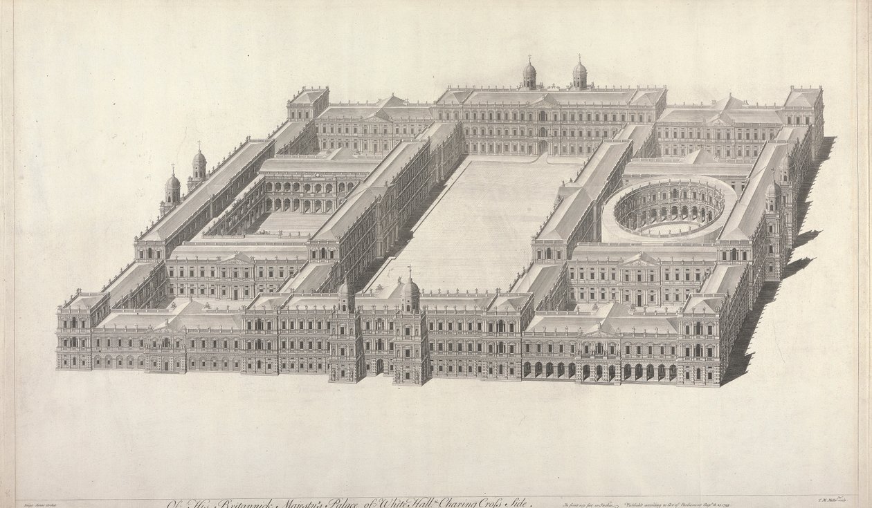 Paleis van Whitehall. De Charing Cross-kant. door Tobias Müller