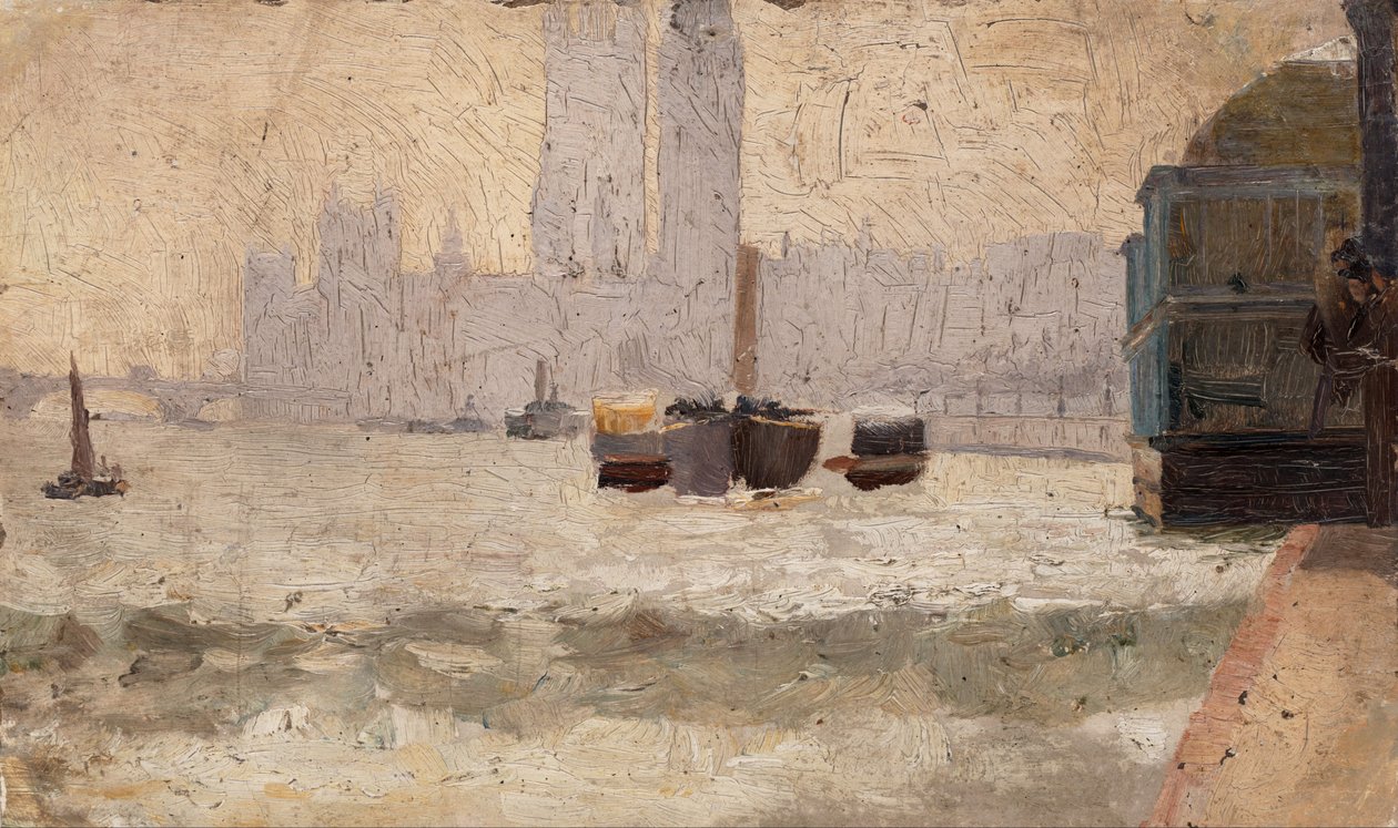 Mist, Thames Embankment door Tom Roberts