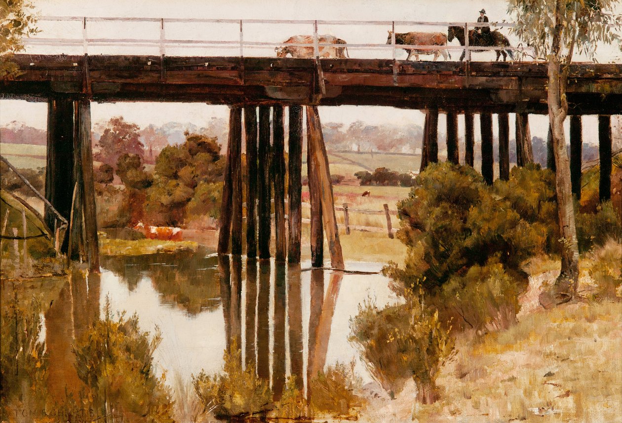 Winterochtend na regen, Gardiners Creek door Tom Roberts