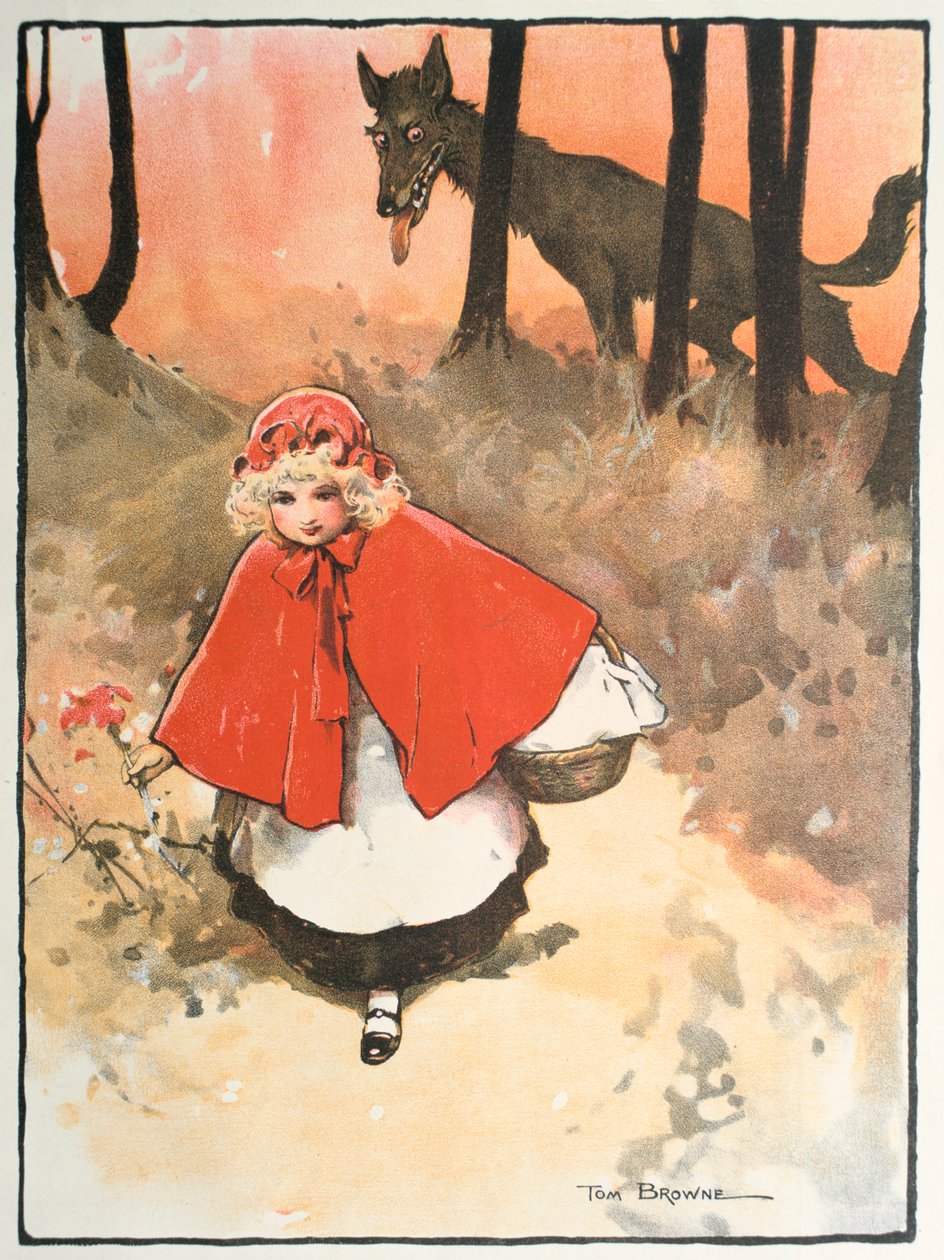 Scène uit Roodkapje, 1900 door Tom Browne